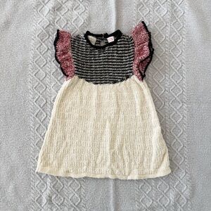 Zara Black, Cream, and Red Knit Dress
